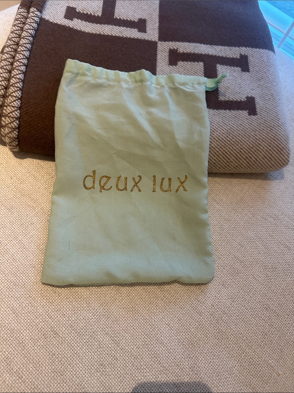 Deux Lux Pale Green Drawstring Pouch for small accessories.
